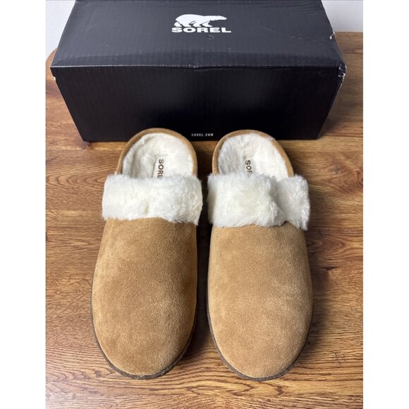 Sorel Nakiska Slide II Camel Brown Slippers Women’s Size 11 - Picture 1 of 10